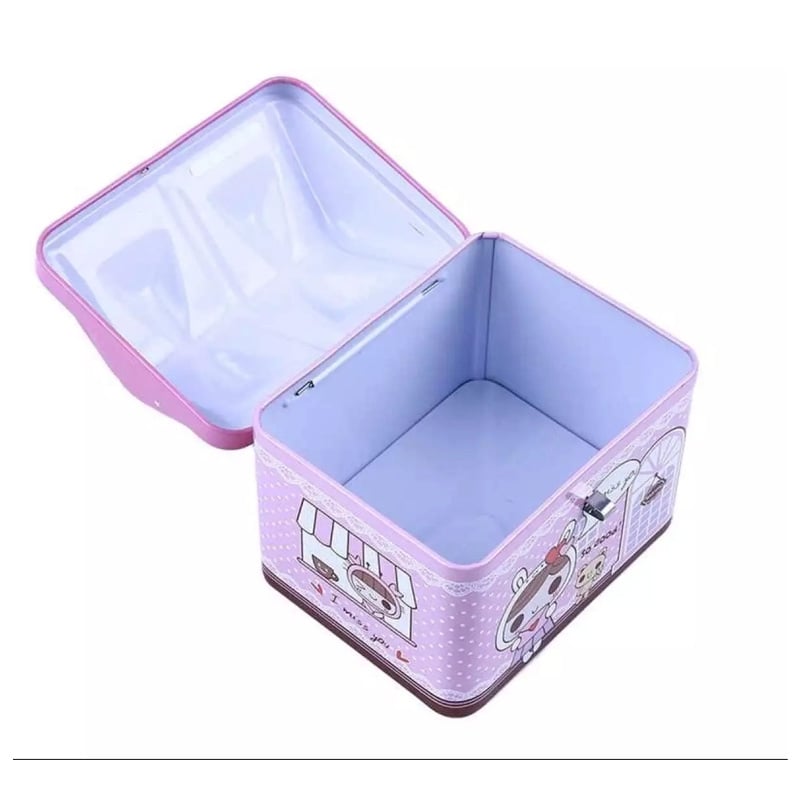 Picture of Metal House Shaped Coin Box Cartoon Kids Money Box Piggy Bank For Kids -Multicolor