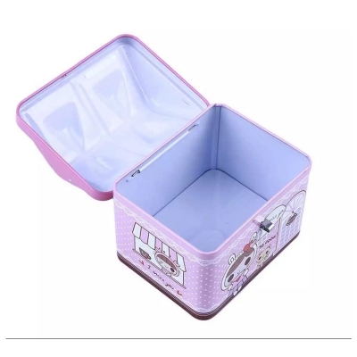 Picture of Metal House Shaped Coin Box Cartoon Kids Money Box Piggy Bank For Kids -Multicolor