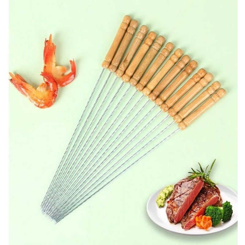 Picture of BBQ Grill Sticks 12 Pieces - (Brown) -Brown