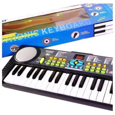 Picture of Canto-Electronic 37 Keys Musical Keyboard Piano With 8 Tone and 8 Beats, Tempo Adjusting, Microphone and FM Radio-Great Toy Gift -Black
