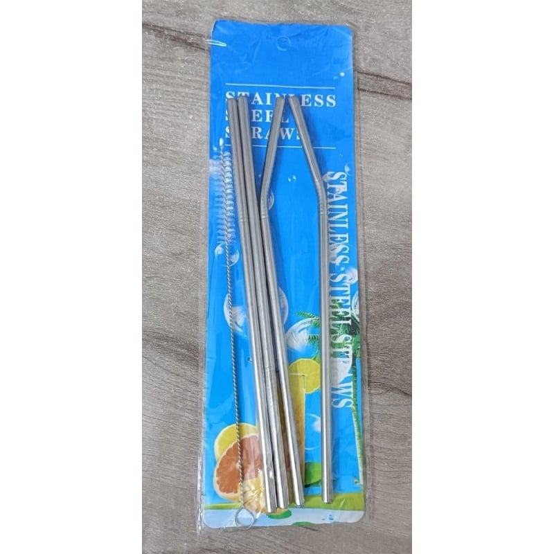 Picture of Metal Straws Reusable Metal Straw Stainless Steel Metal Straw Metal Straw Cleaner Metal Straw Metal Straw With Tumbler 3pcs pack -Silver