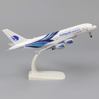 Picture of Malaysia Airlines A380 Model Airplane with Stand -White