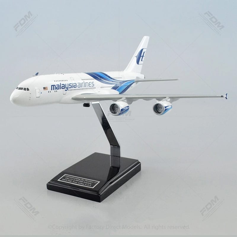 Picture of Malaysia Airlines A380 Model Airplane with Stand -White