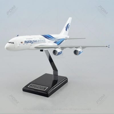 Picture of Malaysia Airlines A380 Model Airplane with Stand -White
