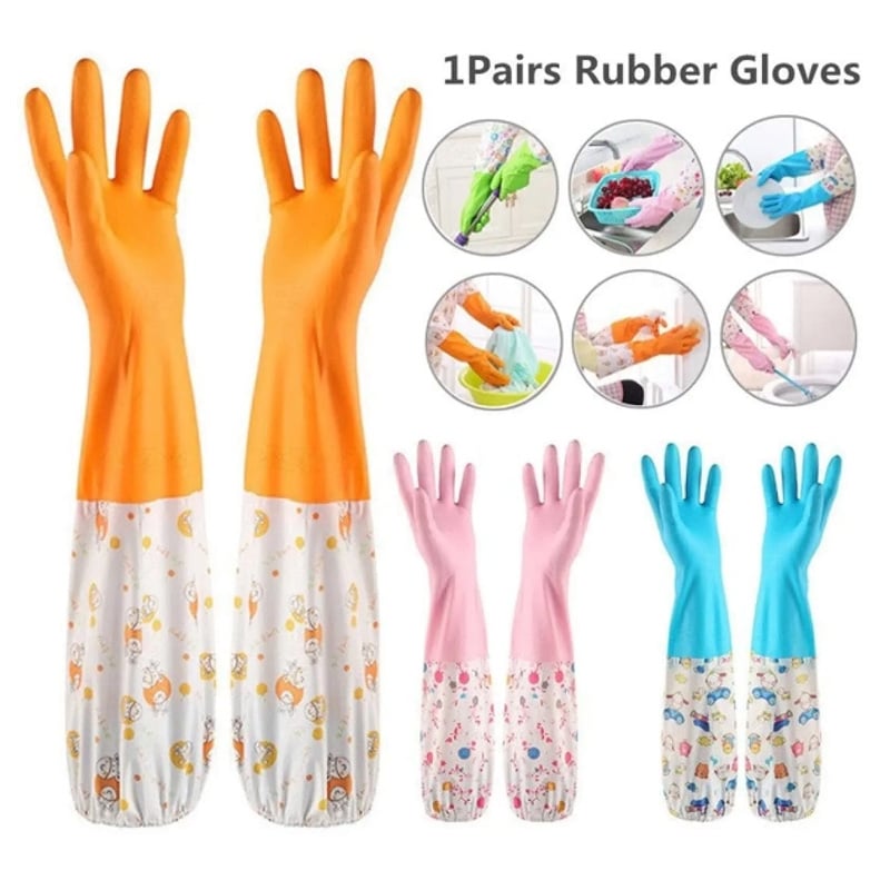 Picture of High Quality Silicone Dish Washing Kitchen Hand Gloves (Multicolor) -Multicolor