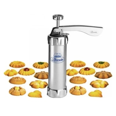 Picture of Manual Biscuit Maker / Cookie Press – Stainless Steel -Silver