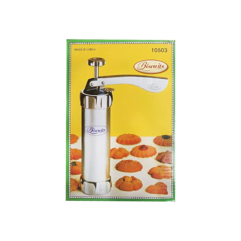 Picture of Manual Biscuit Maker / Cookie Press – Stainless Steel -Silver