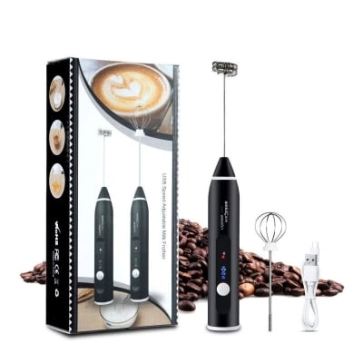 Picture of USB Rechargeable Electric Milk Frother – Coffee & Cappuccino Maker -Black