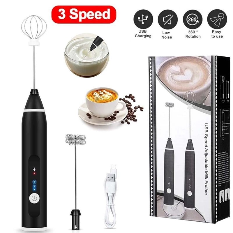 Picture of USB Rechargeable Electric Milk Frother – Coffee & Cappuccino Maker -Black