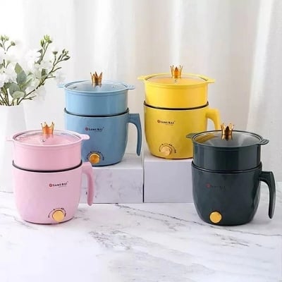 Picture of Mini Electric Multi-Function Cooking Pot with Steamer -Multicolor