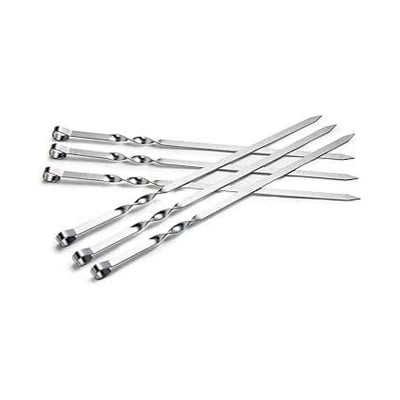 Picture of Reusable Barbecue Skewers Stainless Steel Skewer Stick Flat BBQ