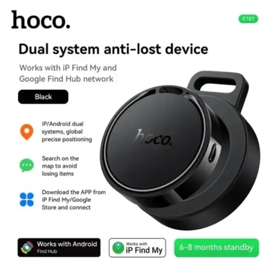 Picture of E101 Anti-Lost Tracker Works with Google Find My Device & Apple Find My - Black