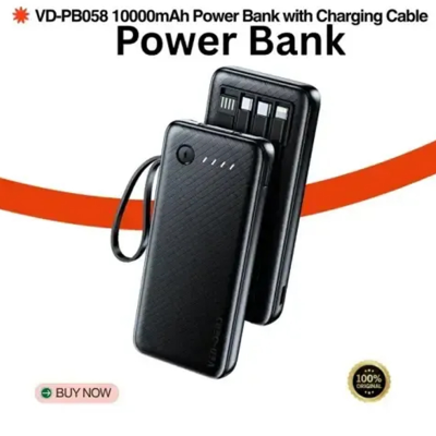 Picture of VEN-DENS 4 in 1 POWERBANK 10000MAH WITH CABLE BLACK VD-PB058 - Black