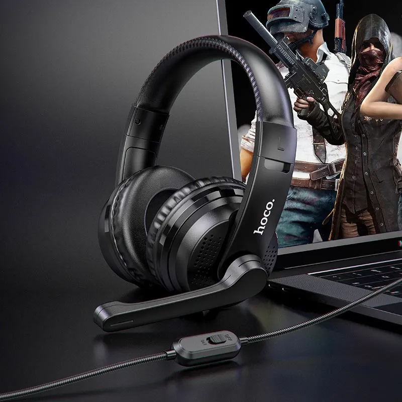 Picture of W103 Gaming Wired Headphones – 40mm Drivers | Omnidirectional Mic | 3.5mm Plug - Black