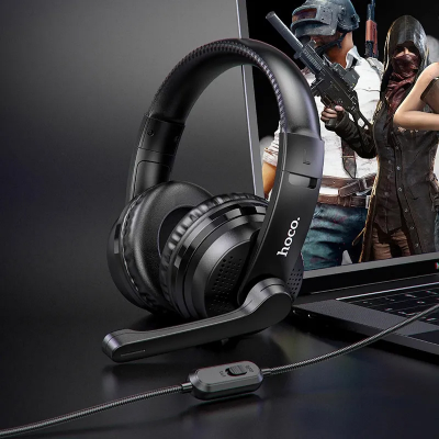 Picture of W103 Gaming Wired Headphones – 40mm Drivers | Omnidirectional Mic | 3.5mm Plug - Black