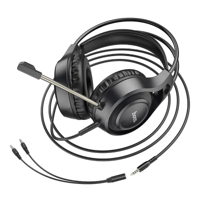 Picture of W106 Tiger Gaming Headphones – 50mm Drivers | Omnidirectional Mic | 2-in-1 Adapter - Black