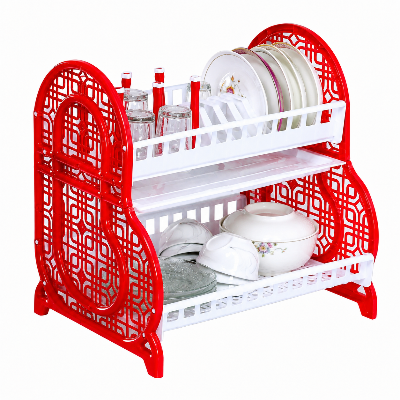 Picture of RFL Smart Kitchen Rack Mini | 2-Tier Plastic Dish Drying Rack | Space Saving Kitchen Organizer