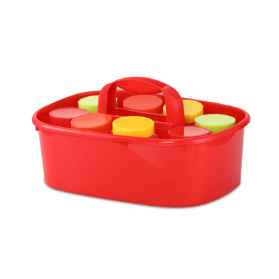 Picture of RFL Moving Basket with 8-Piece Noha Storage Jar Set | Portable Kitchen Organizer