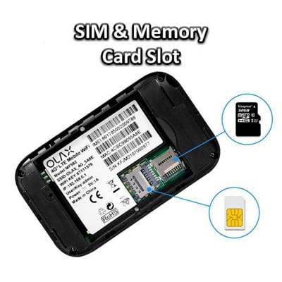 Picture of Olax MF982 4G WiFi 6 Pocket SIM Router With Display (3000mAh Battery)