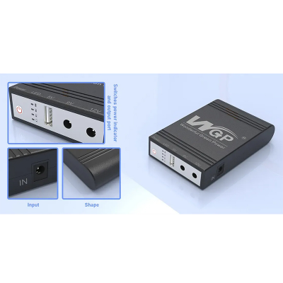 Picture of WGP Mini UPS 5V/9V/12V With Y Cable – 10400mAh - Black