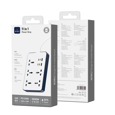 Picture of Wiwu Wi-S006 Smart MultiPlug (Power Strip) 11 Output 2500watt