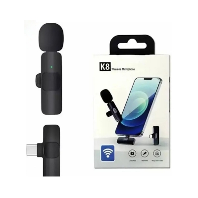 Picture of K8 Wireless Microphone Professional Lapel Lavalier Microphone Remove Noise For Typ C Microphone With Active Noice cancelation  anc