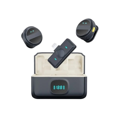 Picture of SX21 Wireless Microphone Copy of Hollyland Lark M2. Interview, Live Broadcast, Audio Video Recording Clip on Collar Microphone. Noise Reduction Lavalier Lapel Mini Microphone By ST Gadget