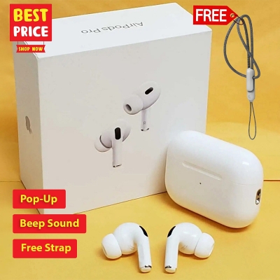 Picture of Airpods Pro 2nd Generation Made in Dubai /With Pop-up and Beep Sound /High Bass & Longe Battery Bakup Whit Strap By ST Gadget
