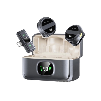 Picture of SX21 Wireless Microphone Copy of Hollyland Lark M2. Interview, Live Broadcast, Audio Video Recording Clip on Collar Microphone. Noise Reduction Lavalier Lapel Mini Microphone By ST Gadgets