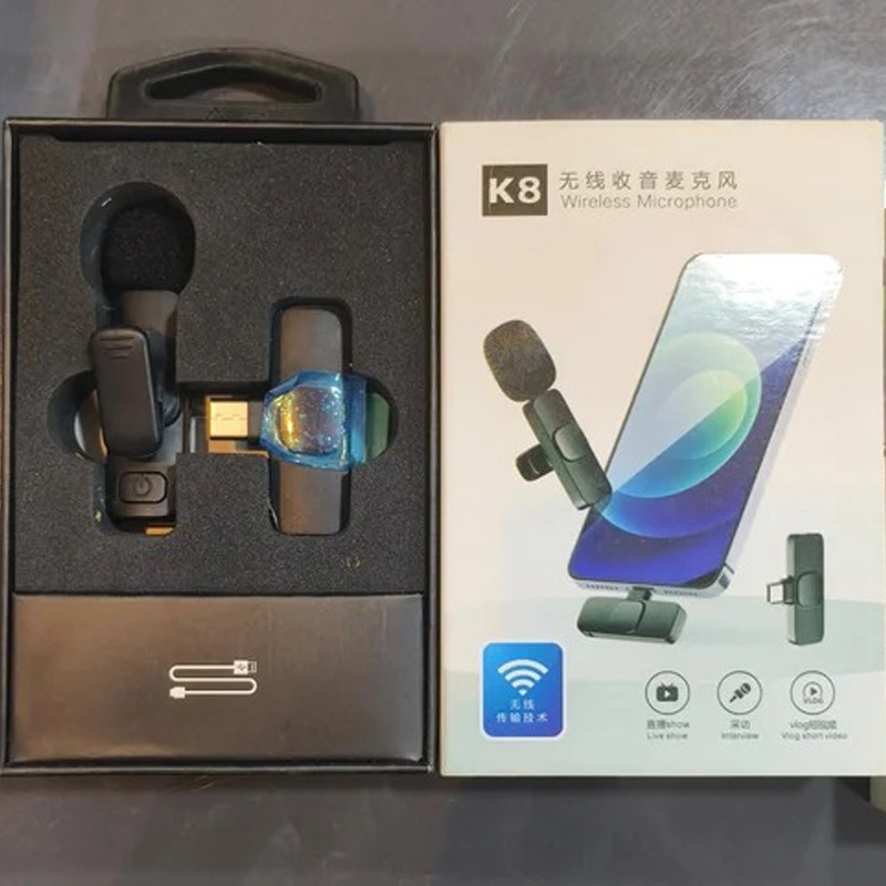 Picture of K8 Wireless Microphone Professional Lapel Lavalier Microphone Remove Noise For Typ C Microphone With Active Noice cancelation anc By ST Gadgets