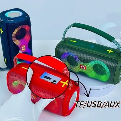 Picture of ET-312 RGB Party Speaker Double Horn Mini Outdoor Portable Wireless Bluetooth Rechargeable Speaker With Coloured Lights DJ Sound  By ST Gadget