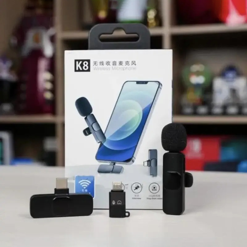 Picture of K8 Wireless Microphone Professional Lapel Lavalier Microphone Remove Noise For Typ C Microphone With Active Noice cancelation anc By ST Gadgets