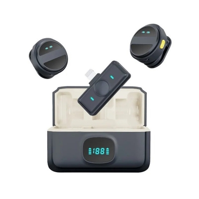 Picture of SX21 Wireless Microphone Same as Hollyland Lark M2. Interview, Live Broadcast, Audio Video Recording Clip on Collar Microphone. Noise Reduction Lavalier Lapel Mini Microphone By ST Gadgets