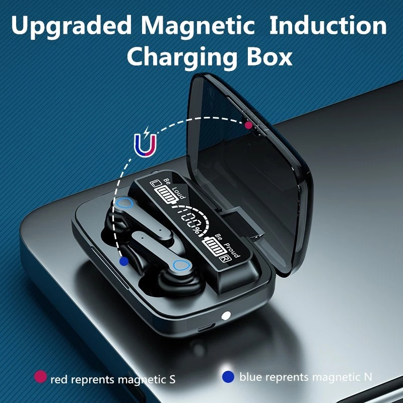 Picture of M19 Earbuds Tws Touch Control Wireless Bluetooth Headphones With Microphone With Flashlight - Bluetooth Headphone