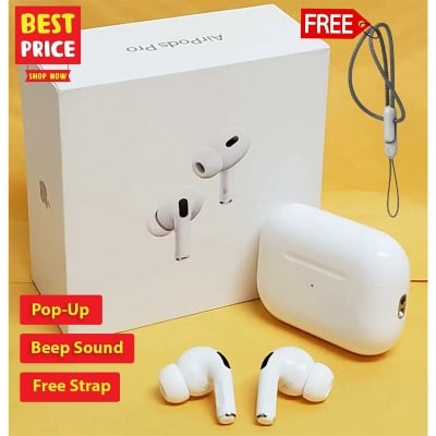 Picture of Airpods Pro 2nd Generation Made in Dubai /With Pop-up and Beep Sound /High Bass & Longe Battery Bakup Whit Strap By ST Gadget