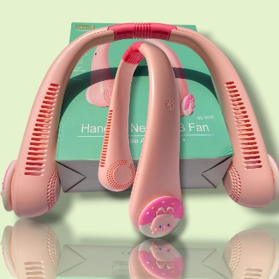 Picture of Portable Hanging Neck USB Rechargeable Fan – Hands-Free Cooling Fan