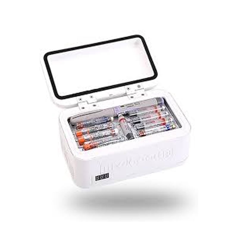 Picture of Portable Refrigerator Freeze Case Mini Insulin Cooler Insulated Box Reefer Car Constant Temp 2-8℃ Organizer Storage for Travel Color-01 White