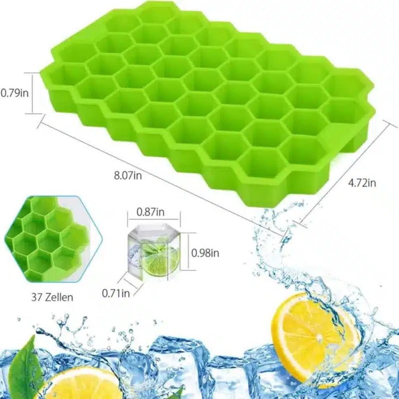 Picture of Cavity Creative Honeycomb Ice Cube Tray Reusable Silicone Ice Mold Ice cube Maker BPA Free Ice Mould with Removable Lids Color-1 pcs