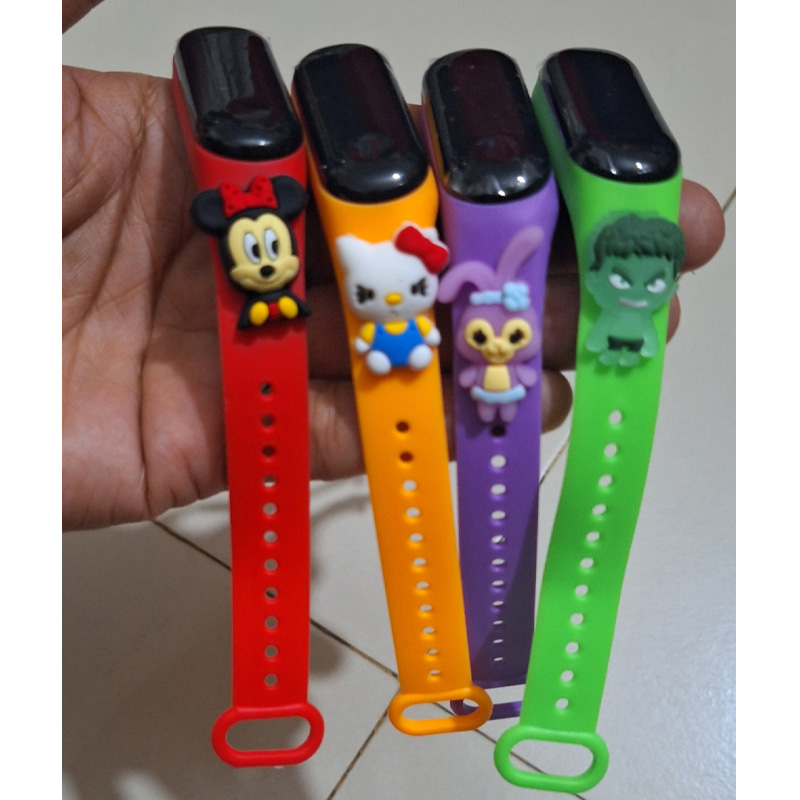 Picture of Kids Digital Super Hero and Heroine Cartoon Character Waterproof LED Top Ten Watches for Boys and Girls