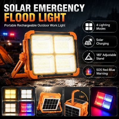 Picture of  Solar Charging LED Flood Light Outdoor Portable Spotlight with USB Power Bank