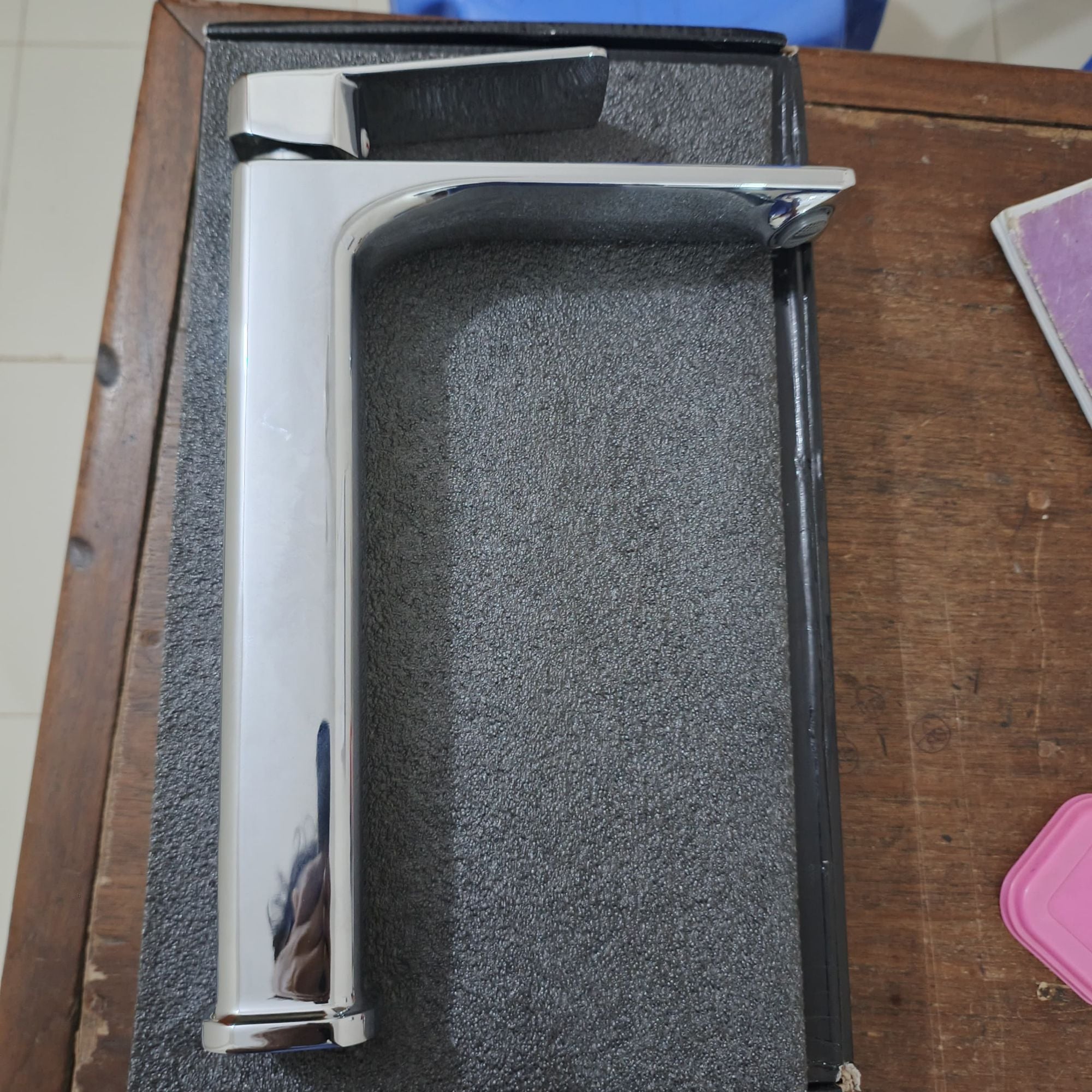 Picture of Square Basin Mixer (Long)-Silver