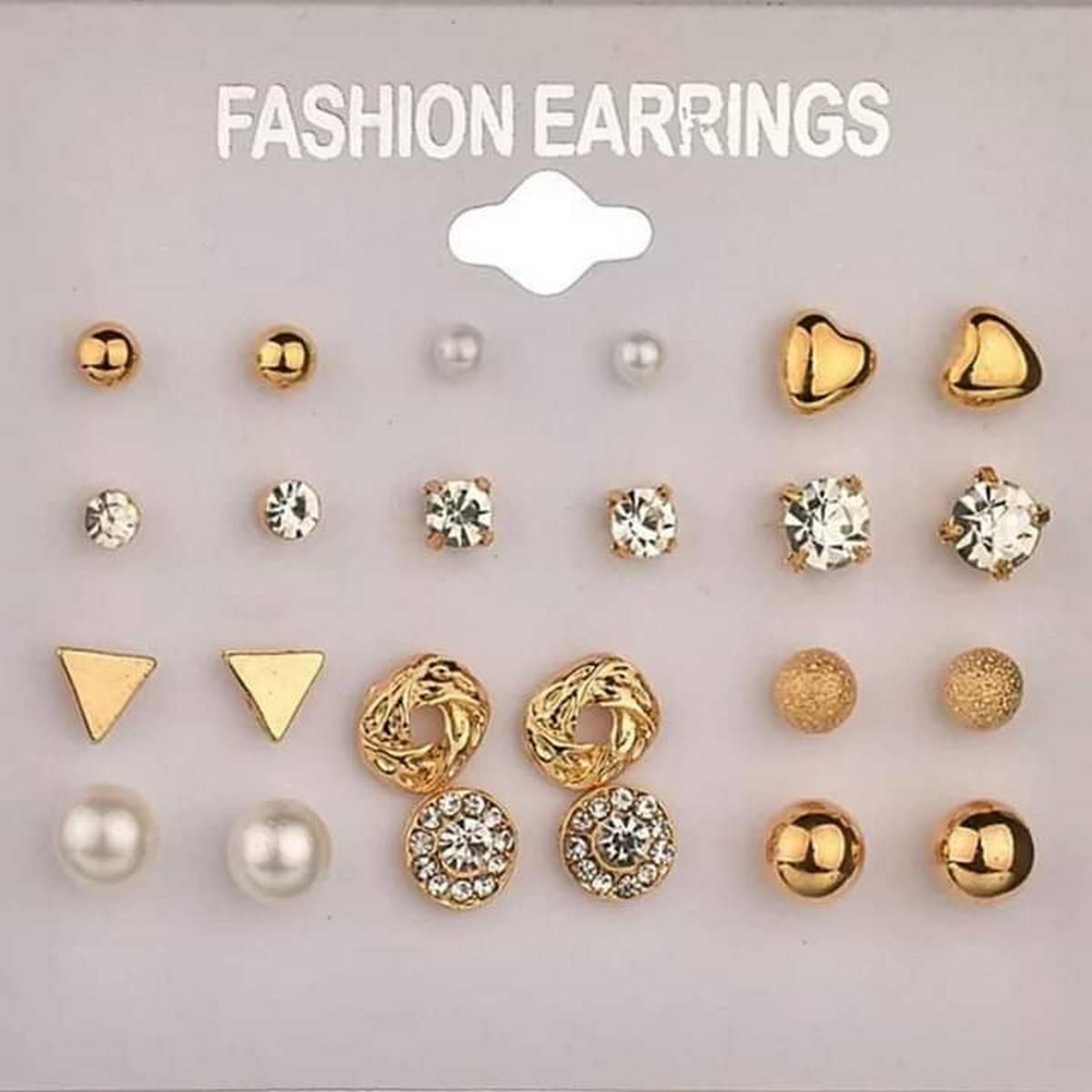 Picture of China Ear Rings Set 12 Pairs Stylish and Small metal Stud Earrings For Women - Kaner Dul - Kaner Dul