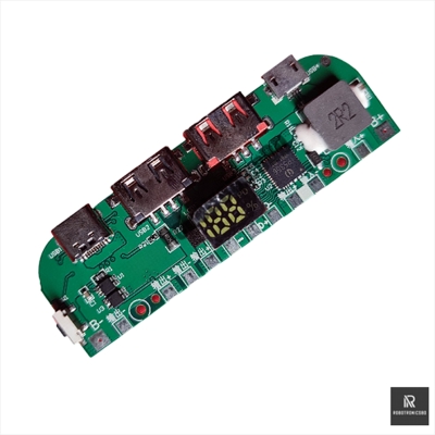 Picture of IP5356 22.5W QC/PD Power Bank Circuit Board with Display – Fast Charging Module for 18650 Lithium Batteries (Green)