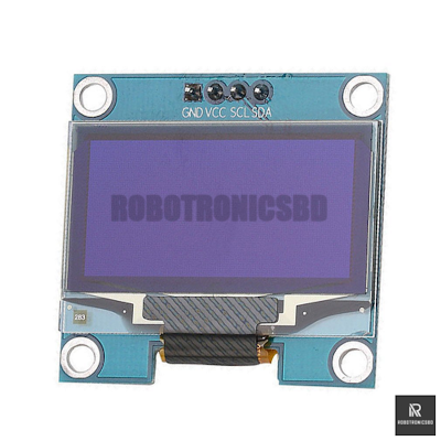 Picture of 0.96" OLED Display Module I2C 4-Pin | 128x64 Pixels | SSD1306 Driver | Compatible with Arduino & ESP32 (Blue)