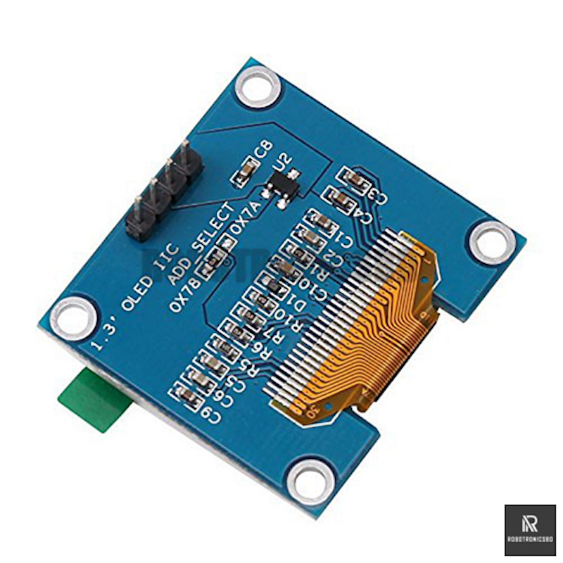 Picture of 0.96" OLED Display Module I2C 4-Pin | 128x64 Pixels | SSD1306 Driver | Compatible with Arduino & ESP32 (Blue)