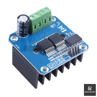 Picture of BTS7960 43A H-Bridge Motor Driver Module | DC 6–27V | High-Power Dual Channel Motor Controller for Arduino, Robotics (Blue)