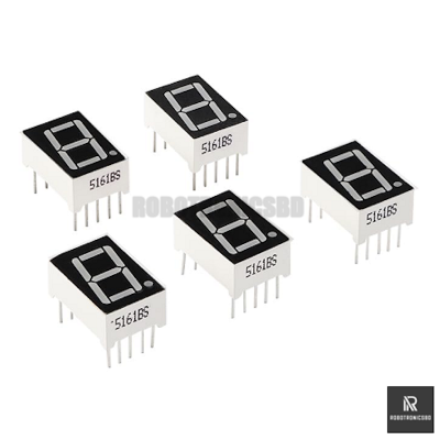 Picture of 2Pcs 0.56 Inch Single Digit 7-Segment LED Display | Common Anode | Red Numeric Module for Arduino & DIY Projects (5pcs - Anode)