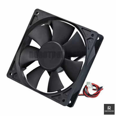 Picture of 3-Inch DC 12V 0.30A Cooling Fan | 2-Wire Silent Brushless Fan for CPU, Power Supply, Egg Incubator, DIY Projects (Black)
