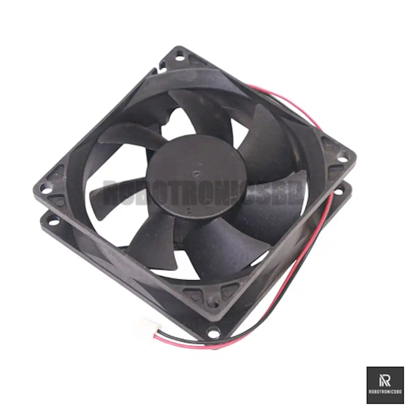 Picture of 3-Inch DC 12V 0.30A Cooling Fan | 2-Wire Silent Brushless Fan for CPU, Power Supply, Egg Incubator, DIY Projects (Black)