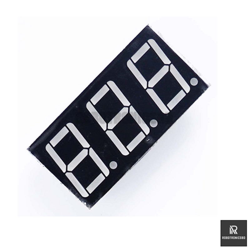 Picture of 0.56 Inch 3-Digit 7-Segment LED Display (Red) | Common Anode | Numeric Display Module for Arduino, DIY, Counters (1 pcs - Anode)